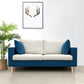 Linen Modern Standard Sofa 25.5"W Square Arm Sofa with Bolster Pillows for Living Room Blue White Clearhalo 'furn' 'furn_sofas' 'Furniture' 'furniture_sofas' 'Living Room Furniture' 'Sofa' 'sofas' 4955544