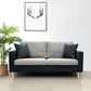Linen Modern Standard Sofa 25.5"W Square Arm Sofa with Bolster Pillows for Living Room Dark Light Grey Clearhalo 'furn' 'furn_sofas' 'Furniture' 'furniture_sofas' 'Living Room Furniture' 'Sofa' 'sofas' 4955546