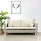 Linen Modern Standard Sofa 25.5"W Square Arm Sofa with Bolster Pillows for Living Room Beige Clearhalo 'furn' 'furn_sofas' 'Furniture' 'furniture_sofas' 'Living Room Furniture' 'Sofa' 'sofas' 4955548