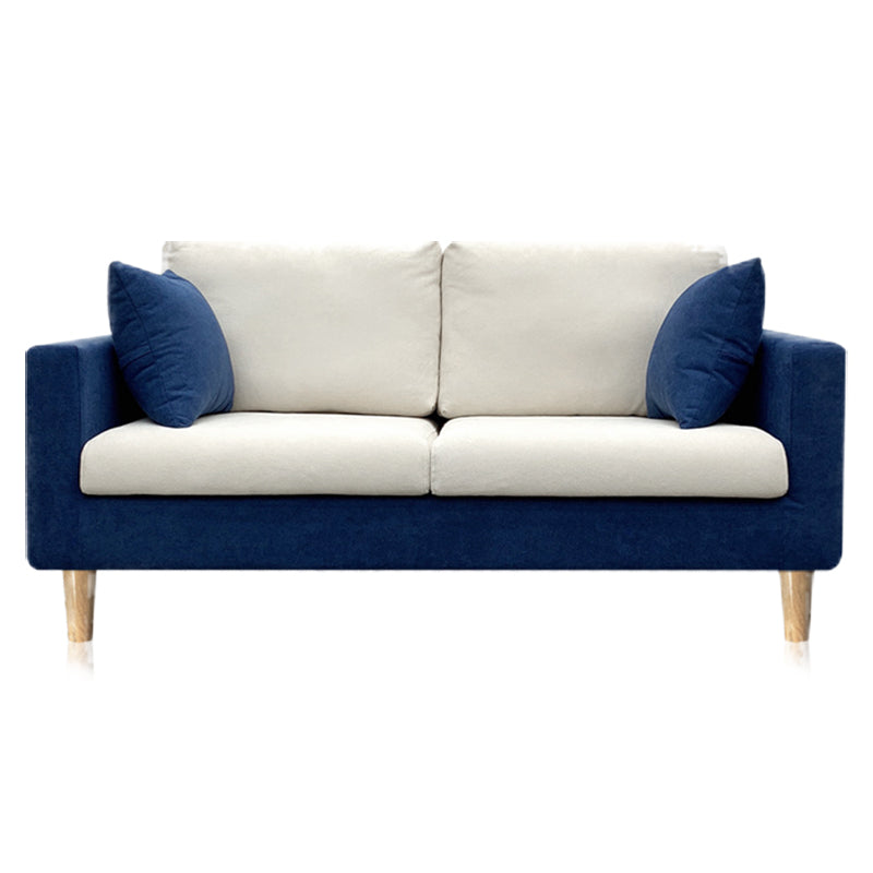 Linen Modern Standard Sofa 25.5"W Square Arm Sofa with Bolster Pillows for Living Room Clearhalo 'furn' 'furn_sofas' 'Furniture' 'furniture_sofas' 'Living Room Furniture' 'Sofa' 'sofas' 4955550