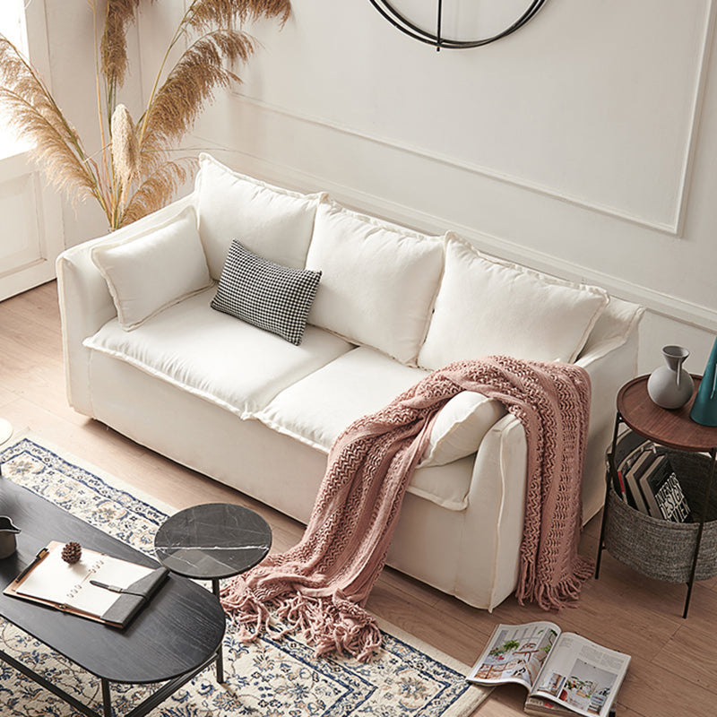 Modern Fabric Sofa 30.3"W with Sofa Flared Arm with Bolster Pillows for Living Room Clearhalo 'furn' 'furn_sofas' 'Furniture' 'furniture_sofas' 'Living Room Furniture' 'Sofa' 'sofas' 4955585