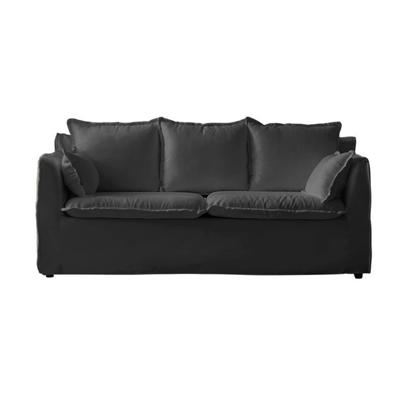 Modern Fabric Sofa 30.3"W with Sofa Flared Arm with Bolster Pillows for Living Room Dark Gray Clearhalo 'furn' 'furn_sofas' 'Furniture' 'furniture_sofas' 'Living Room Furniture' 'Sofa' 'sofas' 4955591