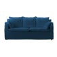 Modern Fabric Sofa 30.3"W with Sofa Flared Arm with Bolster Pillows for Living Room Blue Clearhalo 'furn' 'furn_sofas' 'Furniture' 'furniture_sofas' 'Living Room Furniture' 'Sofa' 'sofas' 4955592