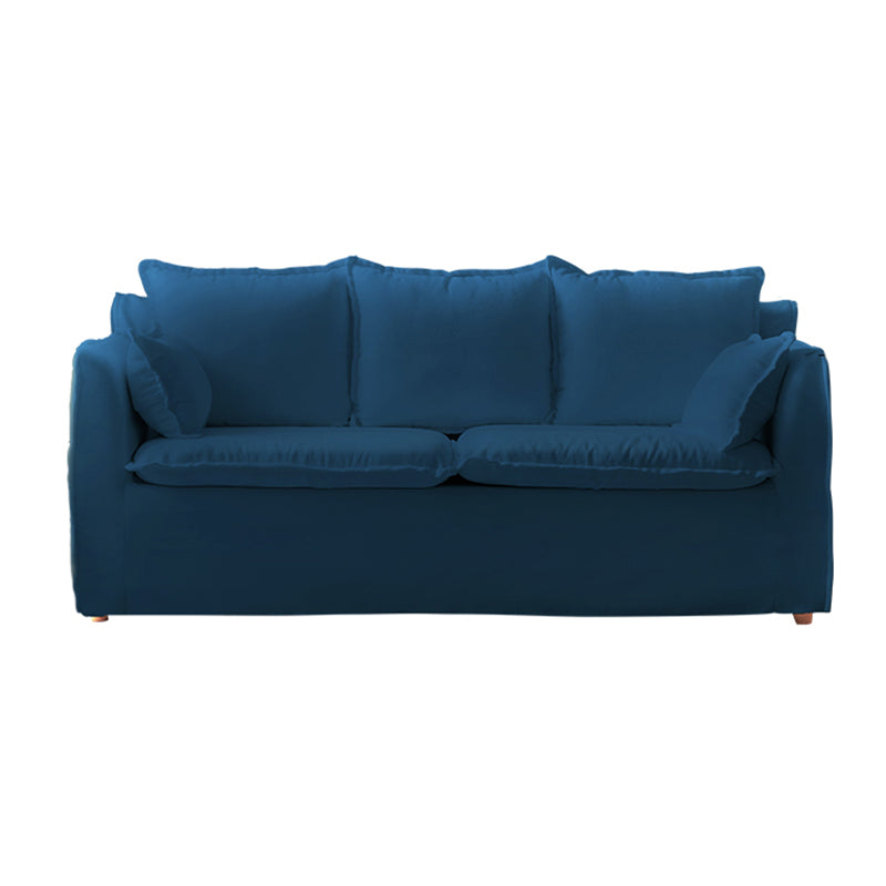 Modern Fabric Sofa 30.3"W with Sofa Flared Arm with Bolster Pillows for Living Room Blue Clearhalo 'furn' 'furn_sofas' 'Furniture' 'furniture_sofas' 'Living Room Furniture' 'Sofa' 'sofas' 4955592