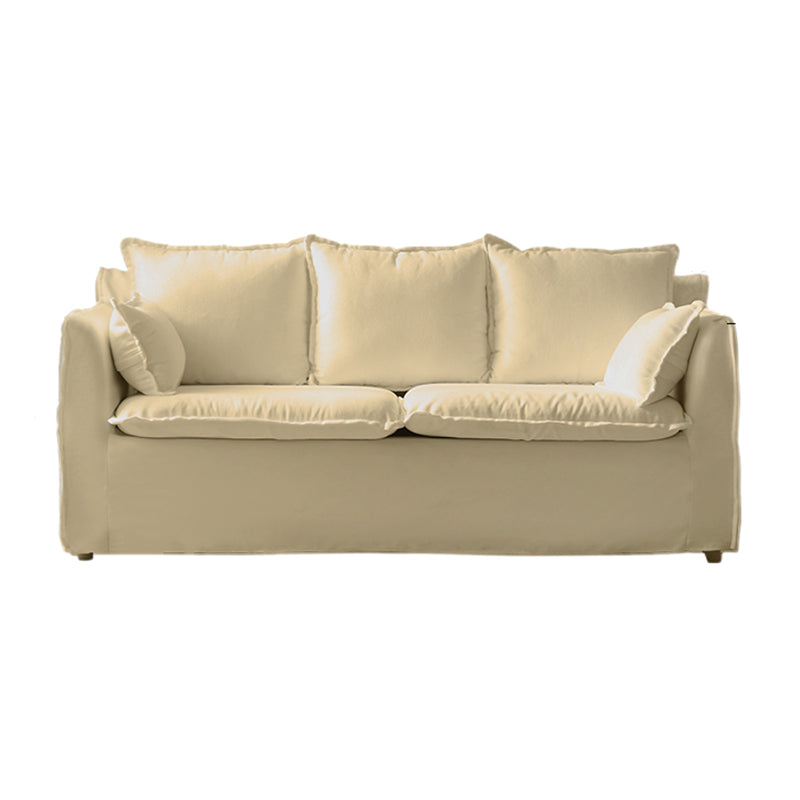 Modern Fabric Sofa 30.3"W with Sofa Flared Arm with Bolster Pillows for Living Room Off-White Clearhalo 'furn' 'furn_sofas' 'Furniture' 'furniture_sofas' 'Living Room Furniture' 'Sofa' 'sofas' 4955597