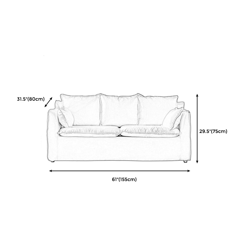 Modern Fabric Sofa 30.3"W with Sofa Flared Arm with Bolster Pillows for Living Room Clearhalo 'furn' 'furn_sofas' 'Furniture' 'furniture_sofas' 'Living Room Furniture' 'Sofa' 'sofas' 4955601