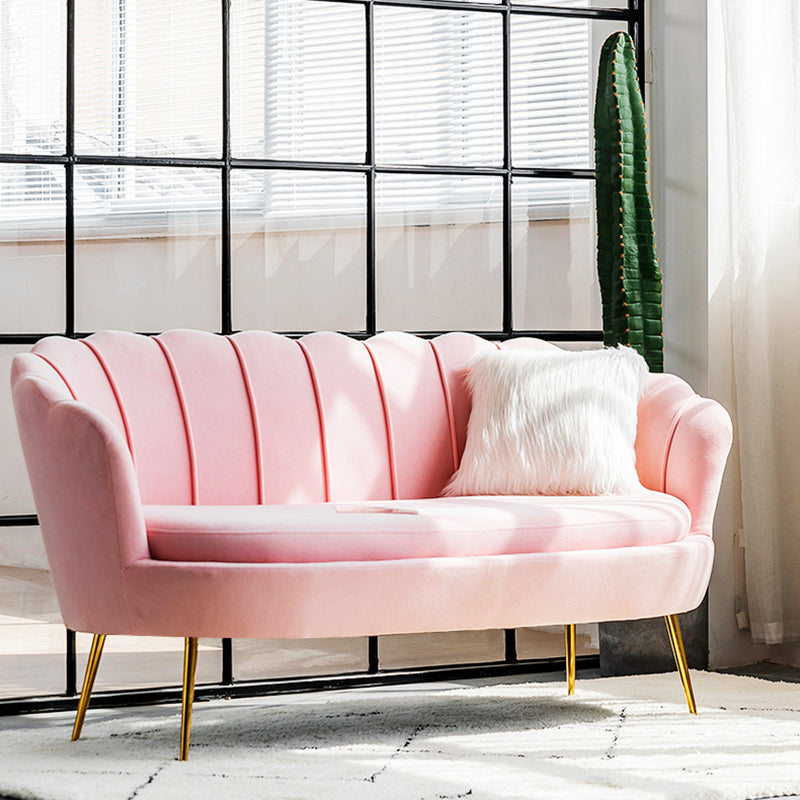 Gold Vintage Sewn Pillow Back Sofa 31.5"High Tuxedo Arm Sofa Clearhalo 'furn' 'furn_sofas' 'Furniture' 'furniture_sofas' 'Living Room Furniture' 'Sofa' 'sofas' 4955608