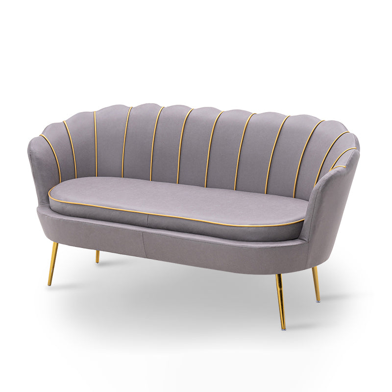 Gold Vintage Sewn Pillow Back Sofa 31.5"High Tuxedo Arm Sofa Silver Gray Faux Leather Clearhalo 'furn' 'furn_sofas' 'Furniture' 'furniture_sofas' 'Living Room Furniture' 'Sofa' 'sofas' 4955613