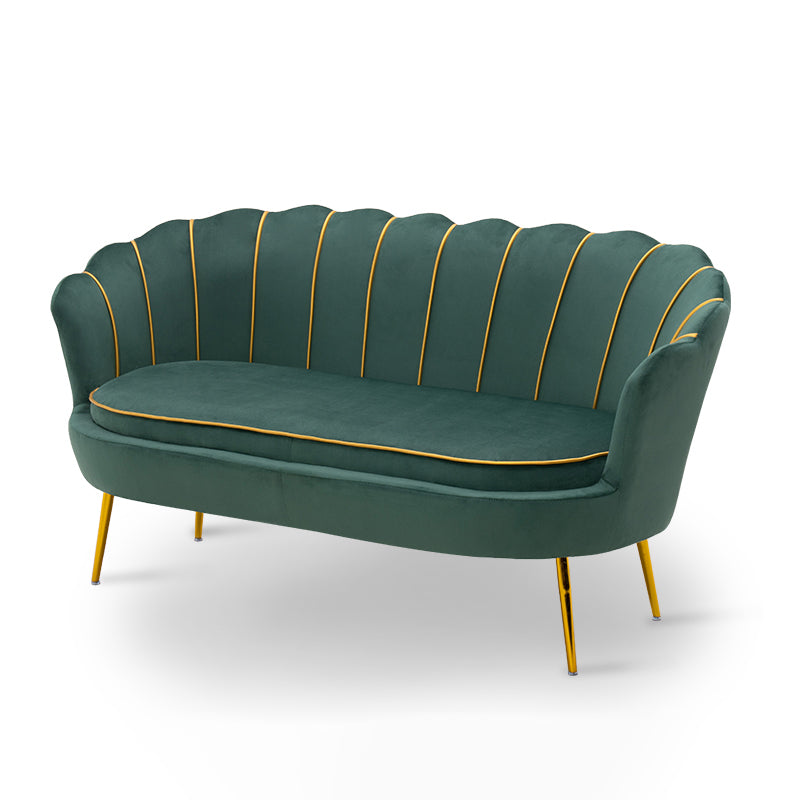 Gold Vintage Sewn Pillow Back Sofa 31.5"High Tuxedo Arm Sofa Olive Green Velvet Clearhalo 'furn' 'furn_sofas' 'Furniture' 'furniture_sofas' 'Living Room Furniture' 'Sofa' 'sofas' 4955615