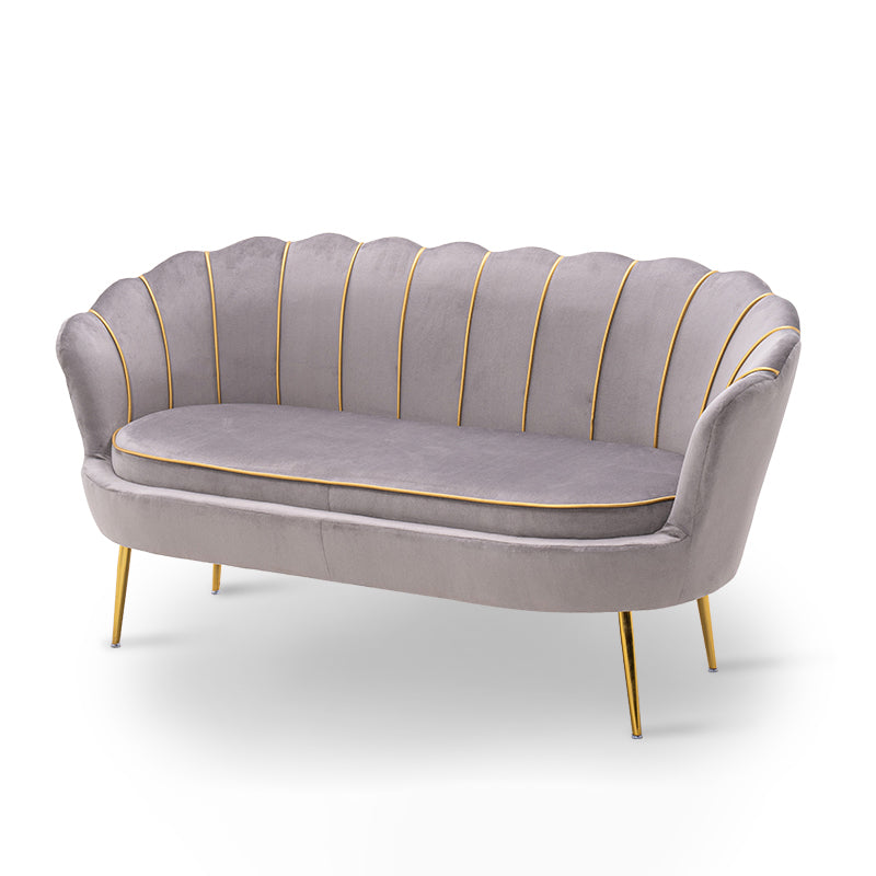 Gold Vintage Sewn Pillow Back Sofa 31.5"High Tuxedo Arm Sofa Silver Gray Velvet Clearhalo 'furn' 'furn_sofas' 'Furniture' 'furniture_sofas' 'Living Room Furniture' 'Sofa' 'sofas' 4955616