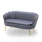Gold Vintage Sewn Pillow Back Sofa 31.5"High Tuxedo Arm Sofa Gray-Blue Faux Leather Clearhalo 'furn' 'furn_sofas' 'Furniture' 'furniture_sofas' 'Living Room Furniture' 'Sofa' 'sofas' 4955618