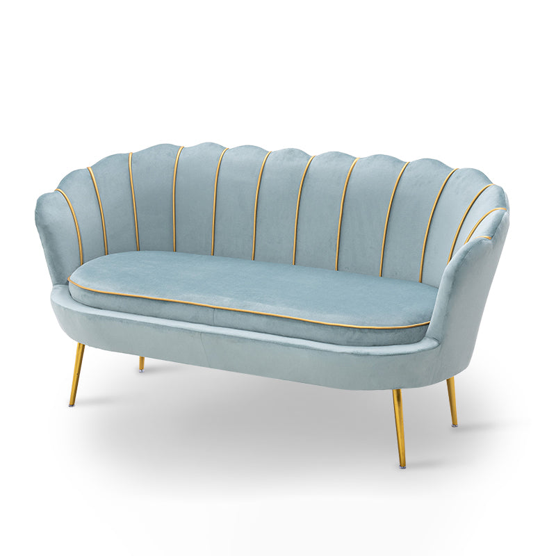 Gold Vintage Sewn Pillow Back Sofa 31.5"High Tuxedo Arm Sofa Light Army Green Velvet Clearhalo 'furn' 'furn_sofas' 'Furniture' 'furniture_sofas' 'Living Room Furniture' 'Sofa' 'sofas' 4955620