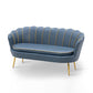 Gold Vintage Sewn Pillow Back Sofa 31.5"High Tuxedo Arm Sofa Peacock Blue Faux Leather Clearhalo 'furn' 'furn_sofas' 'Furniture' 'furniture_sofas' 'Living Room Furniture' 'Sofa' 'sofas' 4955621