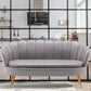 Gold Vintage Sewn Pillow Back Sofa 31.5"High Tuxedo Arm Sofa Grey Faux Leather Clearhalo 'furn' 'furn_sofas' 'Furniture' 'furniture_sofas' 'Living Room Furniture' 'Sofa' 'sofas' 4955624