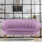Gold Vintage Sewn Pillow Back Sofa 31.5"High Tuxedo Arm Sofa Purple Velvet Clearhalo 'furn' 'furn_sofas' 'Furniture' 'furniture_sofas' 'Living Room Furniture' 'Sofa' 'sofas' 4955630