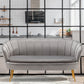 Gold Vintage Sewn Pillow Back Sofa 31.5"High Tuxedo Arm Sofa Grey Velvet Clearhalo 'furn' 'furn_sofas' 'Furniture' 'furniture_sofas' 'Living Room Furniture' 'Sofa' 'sofas' 4955631