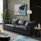 Beach Standard Sofa with Bolster Pillows 29.53"High Fabric Settee with Square Arm Dark Gray Clearhalo 'furn' 'furn_sofas' 'Furniture' 'furniture_sofas' 'Living Room Furniture' 'Sofa' 'sofas' 4955680