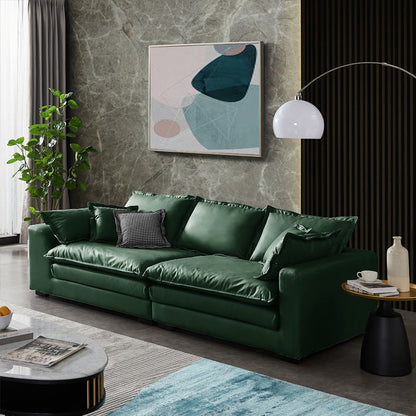 Beach Standard Sofa with Bolster Pillows 29.53"High Fabric Settee with Square Arm Blackish Green Clearhalo 'furn' 'furn_sofas' 'Furniture' 'furniture_sofas' 'Living Room Furniture' 'Sofa' 'sofas' 4955685