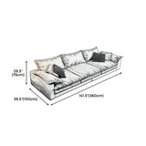 Beach Standard Sofa with Bolster Pillows 29.53"High Fabric Settee with Square Arm Clearhalo 'furn' 'furn_sofas' 'Furniture' 'furniture_sofas' 'Living Room Furniture' 'Sofa' 'sofas' 4955692