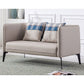 Contemporary Square Arm Faux Leather Settee Couch with Pillows 52"L x 29"W x 29"H Light Gray Clearhalo 'furn' 'furn_sofas' 'Furniture' 'furniture_sofas' 'Living Room Furniture' 'Sofa' 'sofas' 4955757