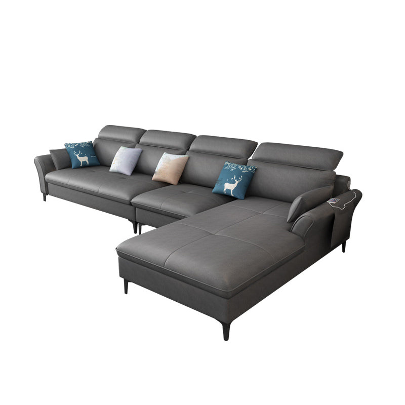 Modern Modular Sectional with Storage and USB for Four People Clearhalo 'furn' 'furn_sectionals' 'Furniture' 'furniture_sectionals' 'Living Room Furniture' 'Sectionals' 4955807