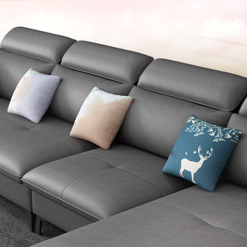 Modern Modular Sectional with Storage and USB for Four People Clearhalo 'furn' 'furn_sectionals' 'Furniture' 'furniture_sectionals' 'Living Room Furniture' 'Sectionals' 4955814