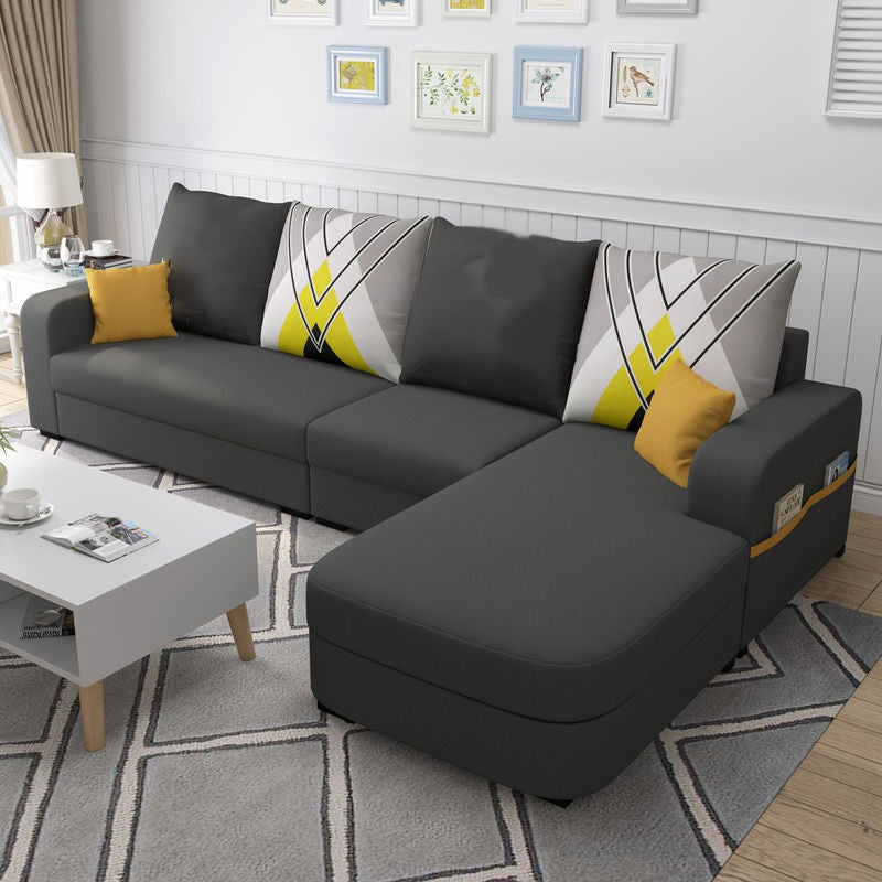 Square Arm 110.24"D x 62.99"W x 33.86"H Casual Removable Cushions Sectionals Dark Gray Clearhalo 'furn' 'furn_sectionals' 'Furniture' 'furniture_sectionals' 'Living Room Furniture' 'Sectionals' 4955823