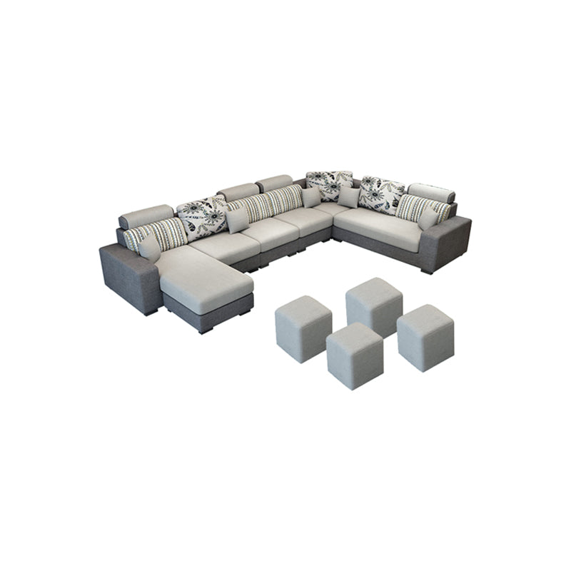 135.83"L x 87.8"W x 35.43"H 4-seat Sofa Square Arm Sectionals with Cushion Back Clearhalo 'furn' 'furn_sectionals' 'Furniture' 'furniture_sectionals' 'Living Room Furniture' 'Sectionals' 4955847
