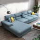 Blue Scandinavian L-Shape Pillow Top Arm Sectional Sofa with High Back 126"L x 71"W x 37"H Left Latex Clearhalo 'furn' 'furn_sectionals' 'Furniture' 'furniture_sectionals' 'Living Room Furniture' 'Sectionals' 4955856