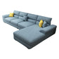 Blue Scandinavian L-Shape Pillow Top Arm Sectional Sofa with High Back 126"L x 71"W x 37"H Right Sponge Clearhalo 'furn' 'furn_sectionals' 'Furniture' 'furniture_sectionals' 'Living Room Furniture' 'Sectionals' 4955859