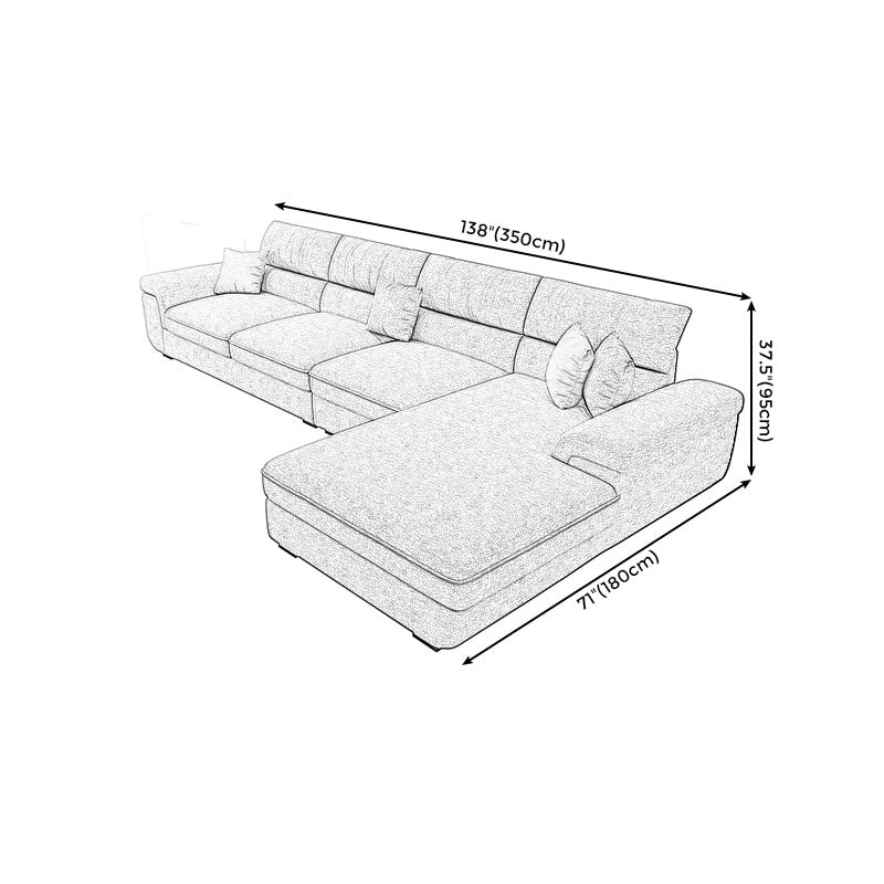 Blue Scandinavian L-Shape Pillow Top Arm Sectional Sofa with High Back Clearhalo 'furn' 'furn_sectionals' 'Furniture' 'furniture_sectionals' 'Living Room Furniture' 'Sectionals' 4955864