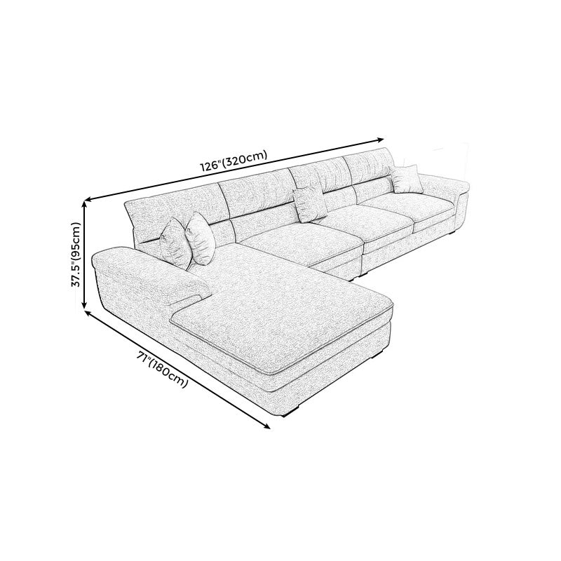 Blue Scandinavian L-Shape Pillow Top Arm Sectional Sofa with High Back Clearhalo 'furn' 'furn_sectionals' 'Furniture' 'furniture_sectionals' 'Living Room Furniture' 'Sectionals' 4955865