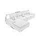 Blue Scandinavian L-Shape Pillow Top Arm Sectional Sofa with High Back Clearhalo 'furn' 'furn_sectionals' 'Furniture' 'furniture_sectionals' 'Living Room Furniture' 'Sectionals' 4955866