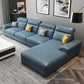 Contemporary Faux Leather Sofa Right Hand Facing Sectional for Apartment Dark Blue Clearhalo 'furn' 'furn_sectionals' 'Furniture' 'furniture_sectionals' 'Living Room Furniture' 'Sectionals' 4955870