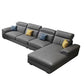 Contemporary Faux Leather Sofa Right Hand Facing Sectional for Apartment 134"L x 71"W x 39"H Dark Gray Clearhalo 'furn' 'furn_sectionals' 'Furniture' 'furniture_sectionals' 'Living Room Furniture' 'Sectionals' 4955872