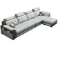 Pillowed Back Cushions 4-Seater Sectional Sofa Set with Storage Faux Leather Beige Clearhalo 'Furniture' 'furniture_sectionals' 'Living Room Furniture' 'Sectionals' 4955927