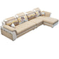 Pillowed Back Cushions 4-Seater Sectional Sofa Set with Storage Linen Blend Light Yellow Clearhalo 'Furniture' 'furniture_sectionals' 'Living Room Furniture' 'Sectionals' 4955932