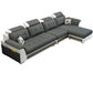 Pillowed Back Cushions 4-Seater Sectional Sofa Set with Storage Linen Blend Black Clearhalo 'Furniture' 'furniture_sectionals' 'Living Room Furniture' 'Sectionals' 4955936