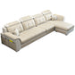 Pillowed Back Cushions 4-Seater Sectional Sofa Set with Storage Faux Leather Yellow Clearhalo 'Furniture' 'furniture_sectionals' 'Living Room Furniture' 'Sectionals' 4955940