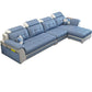 Pillowed Back Cushions 4-Seater Sectional Sofa Set with Storage Linen Blend Lake Blue Clearhalo 'Furniture' 'furniture_sectionals' 'Living Room Furniture' 'Sectionals' 4955941