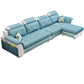 Pillowed Back Cushions 4-Seater Sectional Sofa Set with Storage Linen Blend Blue Clearhalo 'Furniture' 'furniture_sectionals' 'Living Room Furniture' 'Sectionals' 4955942