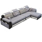 Pillowed Back Cushions 4-Seater Sectional Sofa Set with Storage Linen Blend Purple White Clearhalo 'Furniture' 'furniture_sectionals' 'Living Room Furniture' 'Sectionals' 4955943