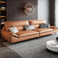 Faux leather High Back Pillow Top Arm Sofa and Sectional with Stain-Resistant Latex Clearhalo 'furn' 'furn_sectionals' 'Furniture' 'furniture_sectionals' 'Living Room Furniture' 'Sectionals' 4955973