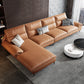 Faux leather High Back Pillow Top Arm Sofa and Sectional with Stain-Resistant 138"L x 69"W x 37"H Sponge Clearhalo 'furn' 'furn_sectionals' 'Furniture' 'furniture_sectionals' 'Living Room Furniture' 'Sectionals' 4955974
