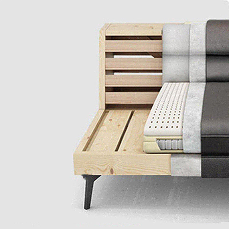 Faux leather High Back Pillow Top Arm Sofa and Sectional with Stain-Resistant Clearhalo 'furn' 'furn_sectionals' 'Furniture' 'furniture_sectionals' 'Living Room Furniture' 'Sectionals' 4955981