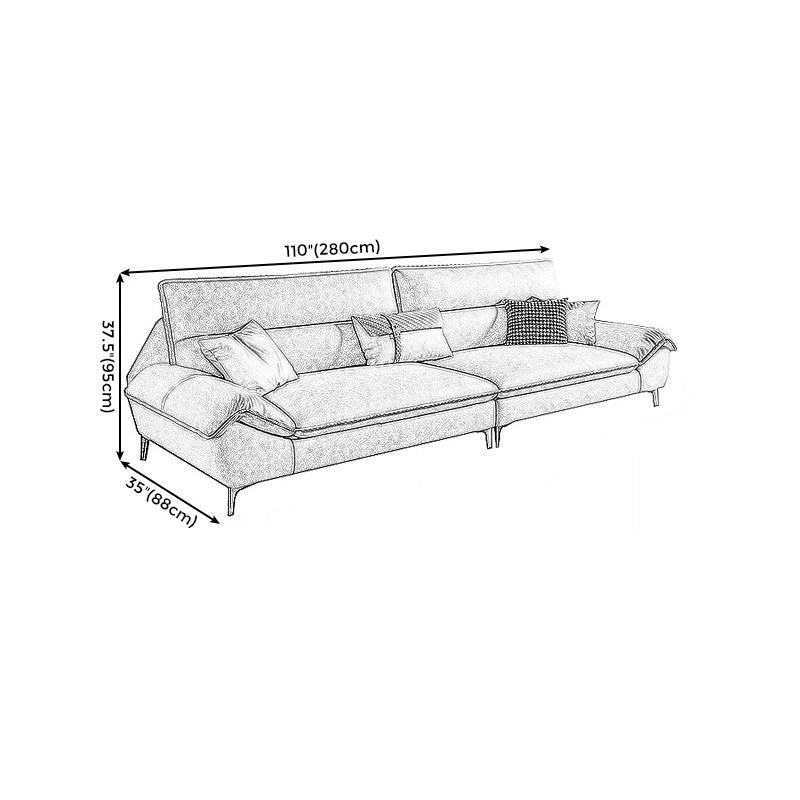 Faux leather High Back Pillow Top Arm Sofa and Sectional with Stain-Resistant Clearhalo 'furn' 'furn_sectionals' 'Furniture' 'furniture_sectionals' 'Living Room Furniture' 'Sectionals' 4955984