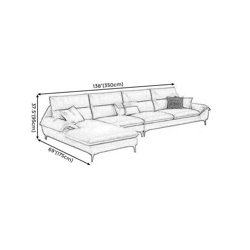 Faux leather High Back Pillow Top Arm Sofa and Sectional with Stain-Resistant Clearhalo 'furn' 'furn_sectionals' 'Furniture' 'furniture_sectionals' 'Living Room Furniture' 'Sectionals' 4955986