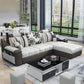 Sloped Arms Pillowed Back Cushions Tufted Sectional Sofa Set with Storage White Clearhalo 'Furniture' 'furniture_sectionals' 'Living Room Furniture' 'Sectionals' 4956071