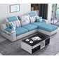 Casual Pillow Top Arm Sectionals 82.68"D x 57.09"W x 35.43"H Cushions Sofa with Storage Sky Blue Cotton Blend Clearhalo 'furn' 'furn_sectionals' 'Furniture' 'furniture_sectionals' 'Living Room Furniture' 'Sectionals' 4956080