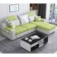 Casual Pillow Top Arm Sectionals 82.68"D x 57.09"W x 35.43"H Cushions Sofa with Storage Green Cotton Blend Clearhalo 'furn' 'furn_sectionals' 'Furniture' 'furniture_sectionals' 'Living Room Furniture' 'Sectionals' 4956081